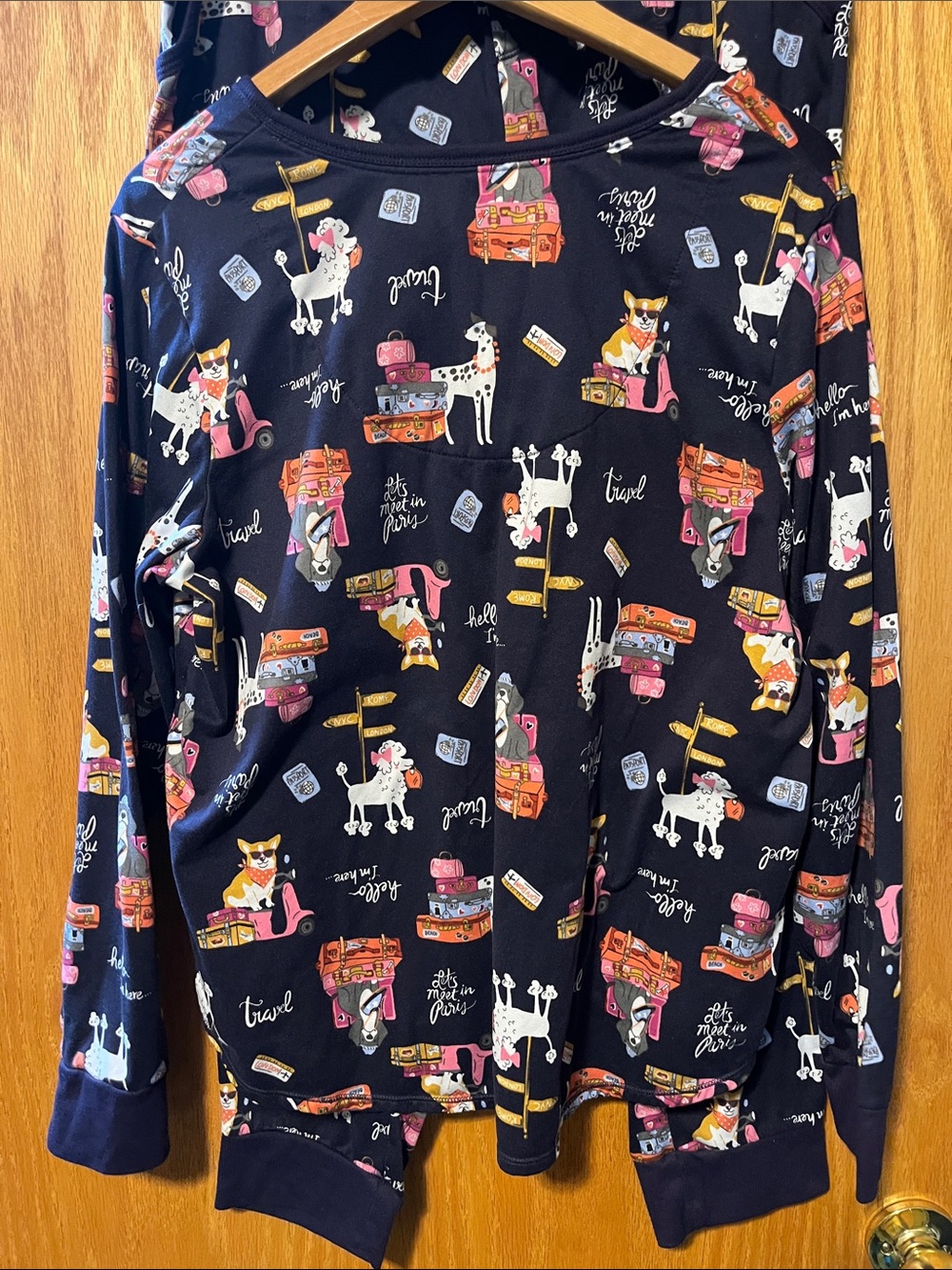 Cuddl Duds Navy Travel & Animals Print Women's Pajama Set - Picture 7 of 15
